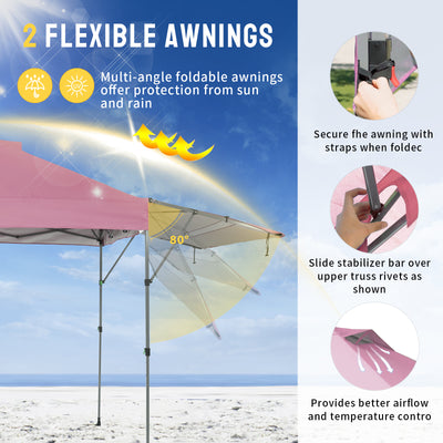portable markise 10x14 Pop Up Canopy w/ Extendable Awning | Vista | Crown Shades® – Crown Shades