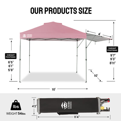 markise 8 x 5 10x14 Pop Up Canopy w/ Extendable Awning | Vista | Crown Shades® – Crown Shades