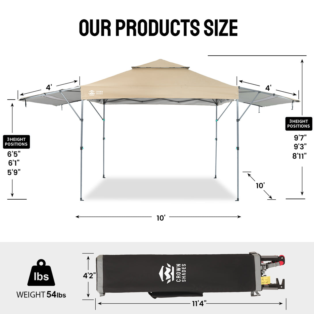 10x18 Pop Up CenterLOK™ Canopy with 2 Extend Awnings
