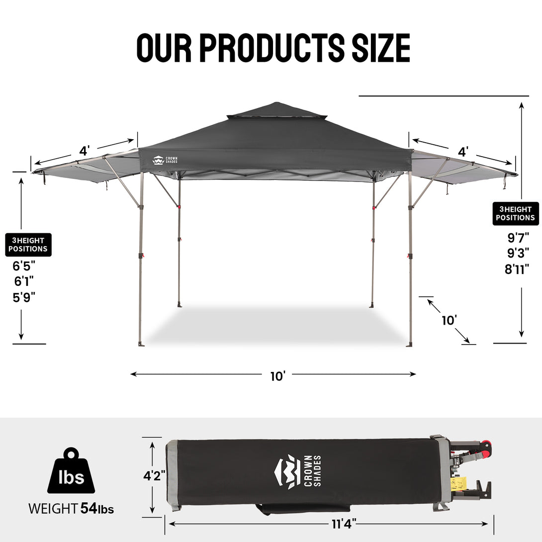 10x18 Pop Up CenterLOK™ Canopy with 2 Extend Awnings