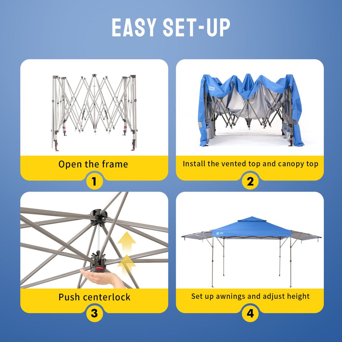 10x18 Pop Up CenterLOK™ Canopy with 2 Extend Awnings