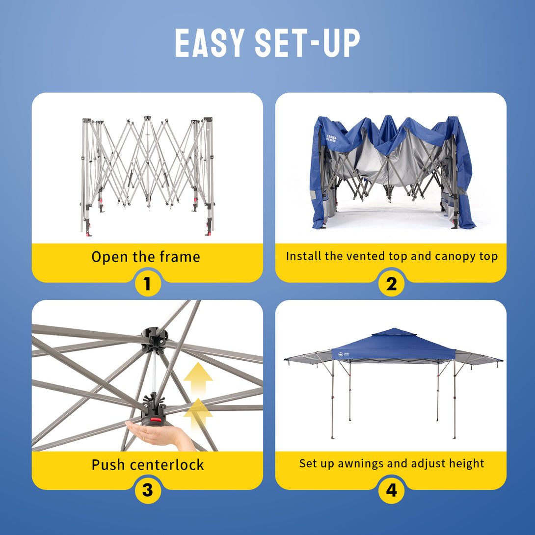 10x18 Pop Up CenterLOK™ Canopy with 2 Extend Awnings