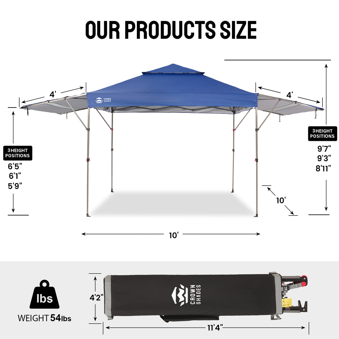 10x18 Pop Up CenterLOK™ Canopy with 2 Extend Awnings