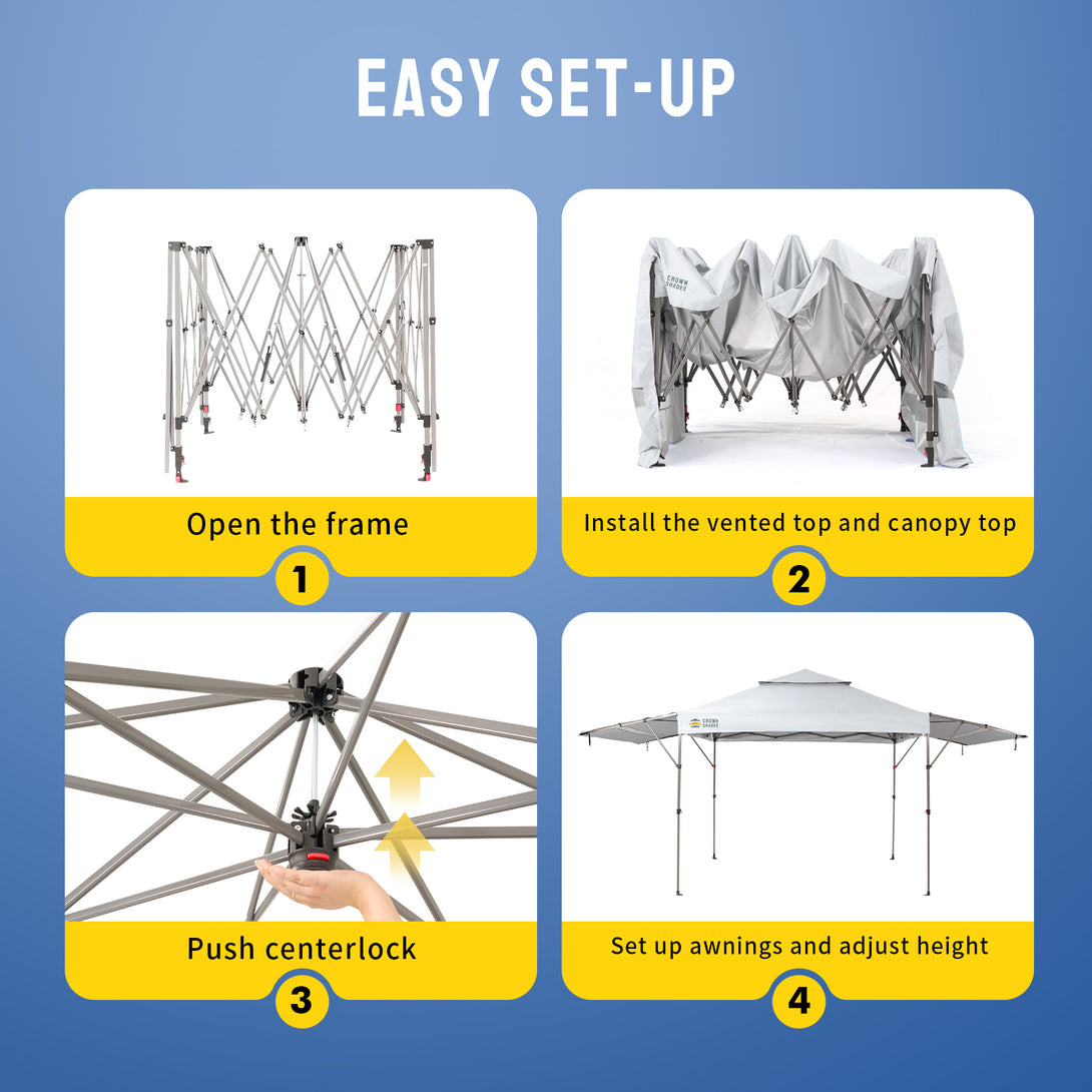 10x18 Pop Up CenterLOK™ Canopy with 2 Extend Awnings