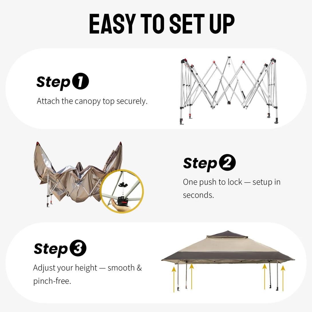 Tente de tonnelle pop-up 11x11 avec murs en maille
