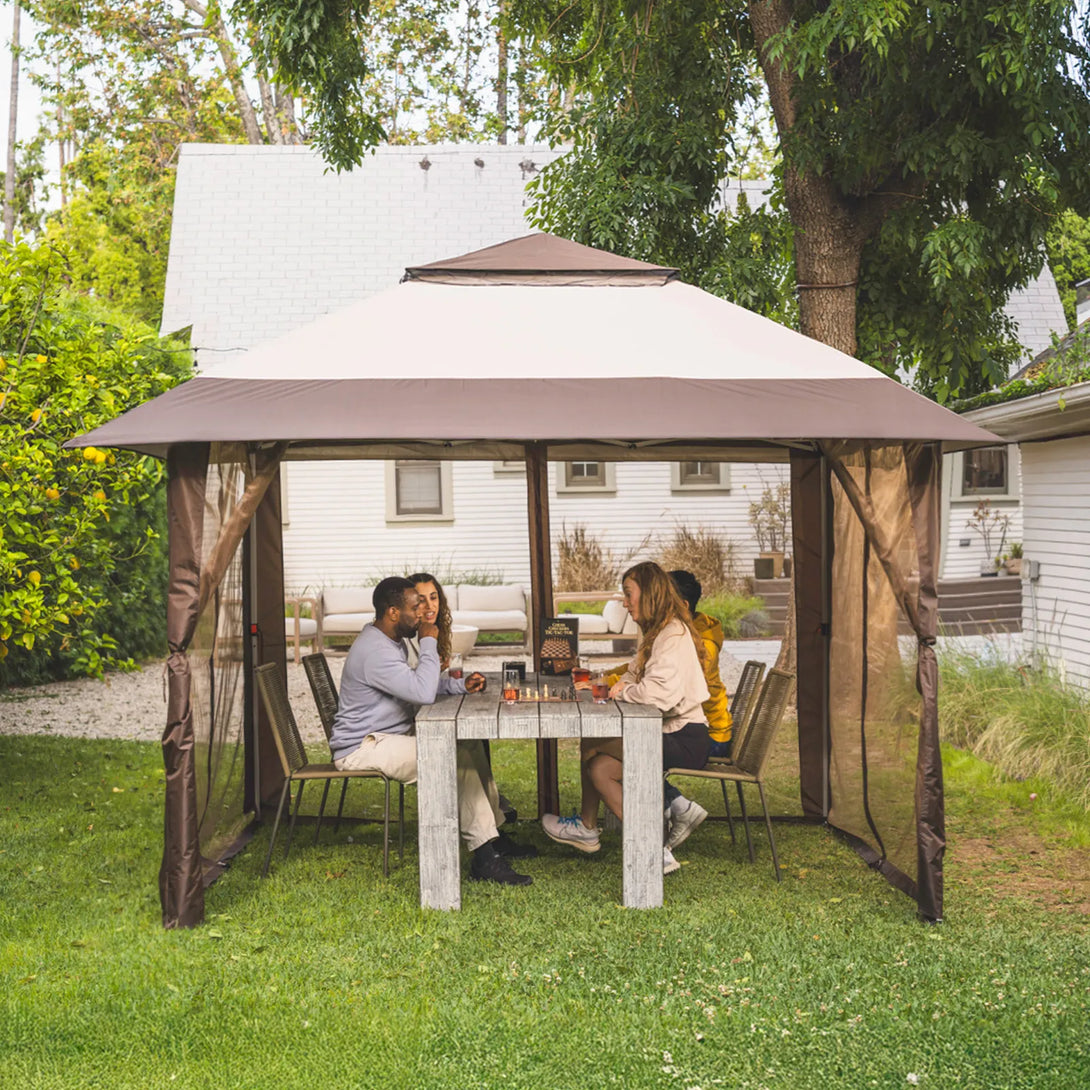 Tente de tonnelle pop-up 11x11 avec murs en maille