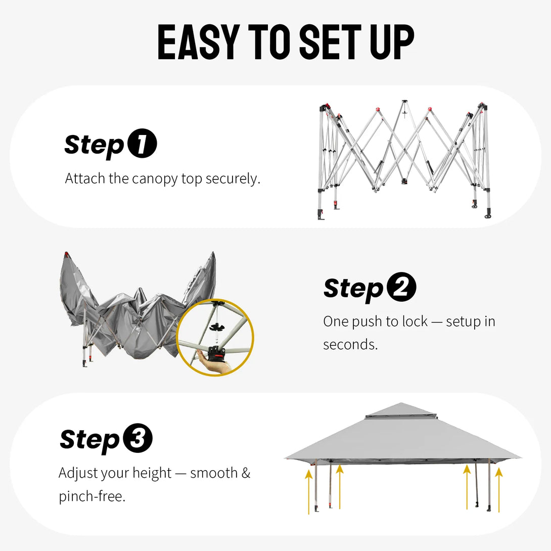 Tente de tonnelle pop-up 11x11 avec murs en maille