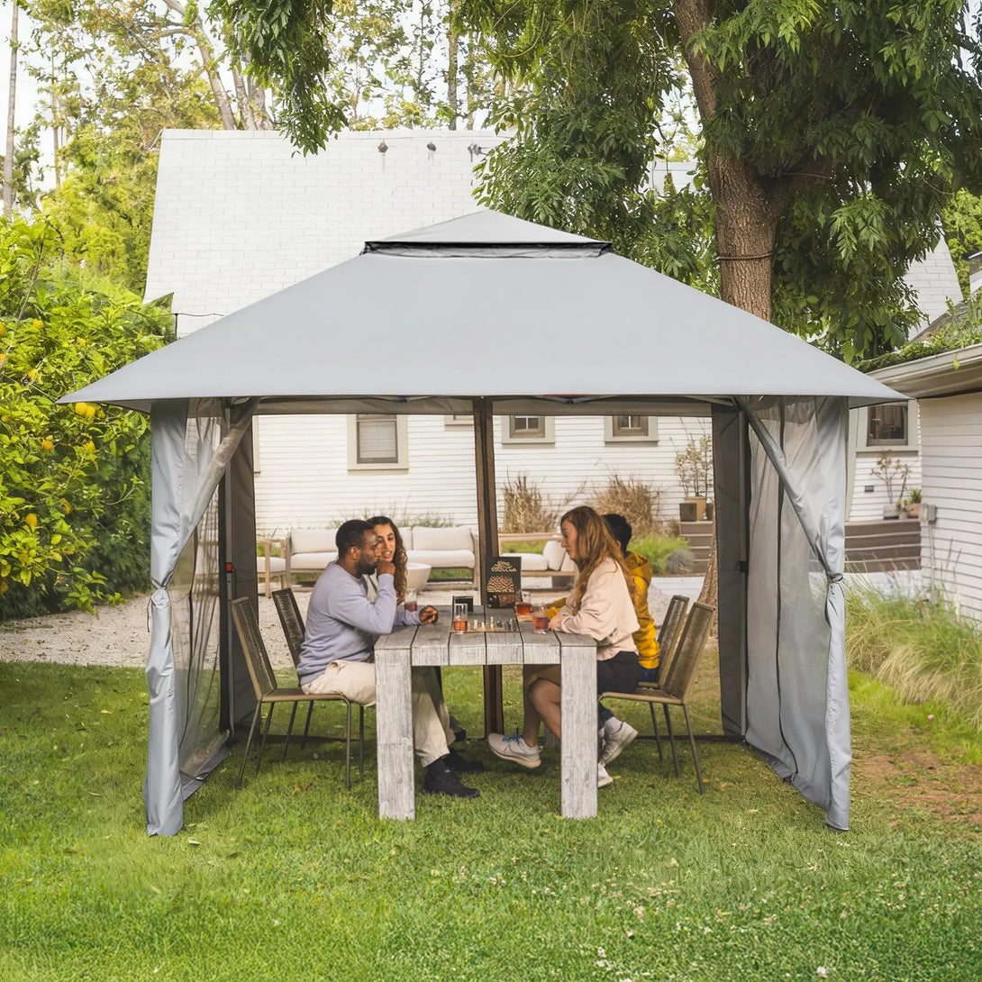 Tente de tonnelle pop-up 11x11 avec murs en maille