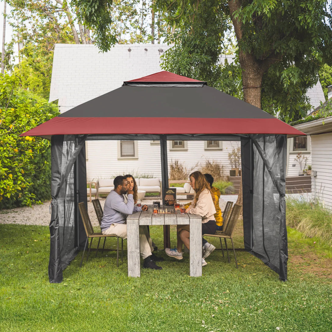 Tente de tonnelle pop-up 11x11 avec murs en maille