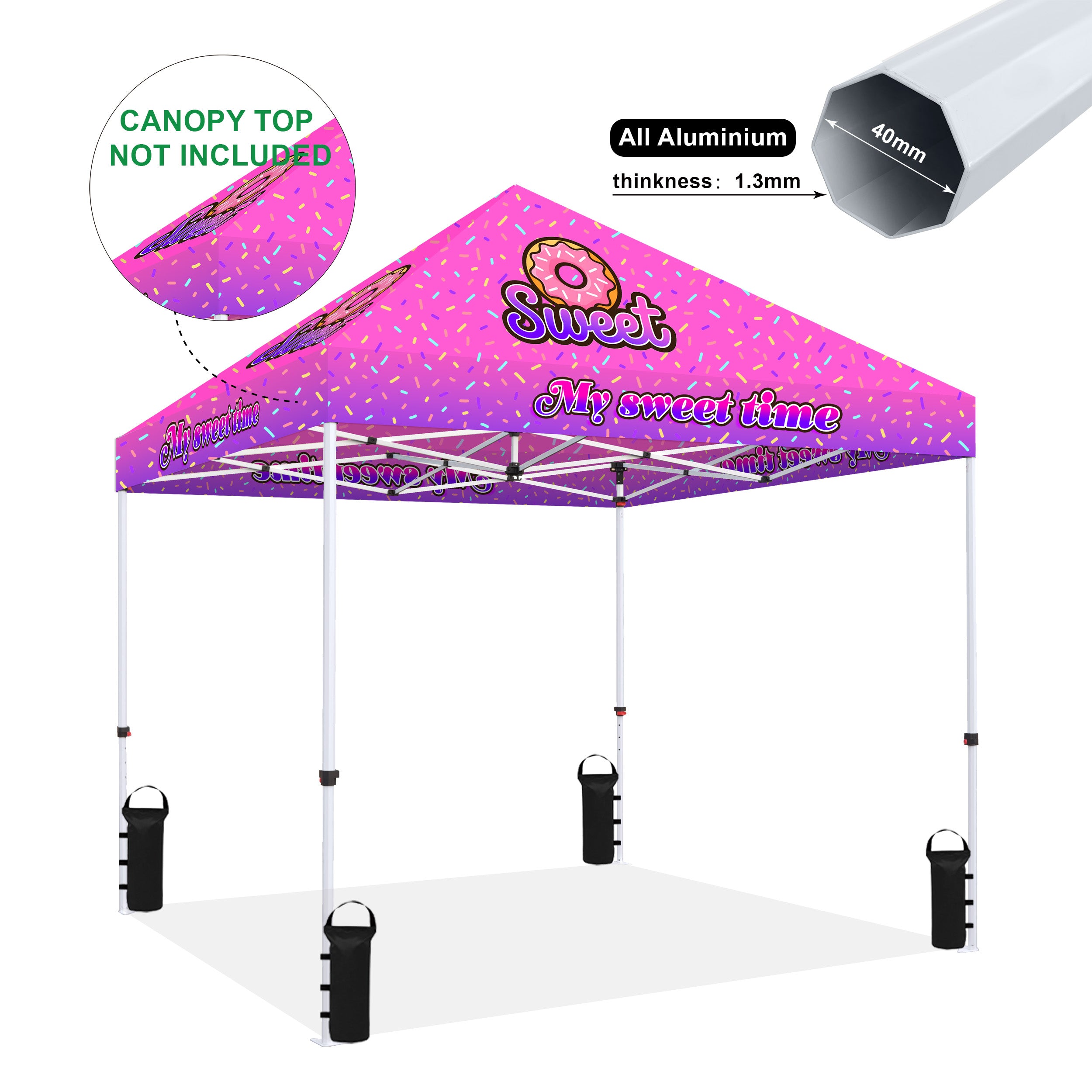 CROWN SHADES [M100-AA] 10x10 Custom Tent – Complete Set with Frame & Canopy