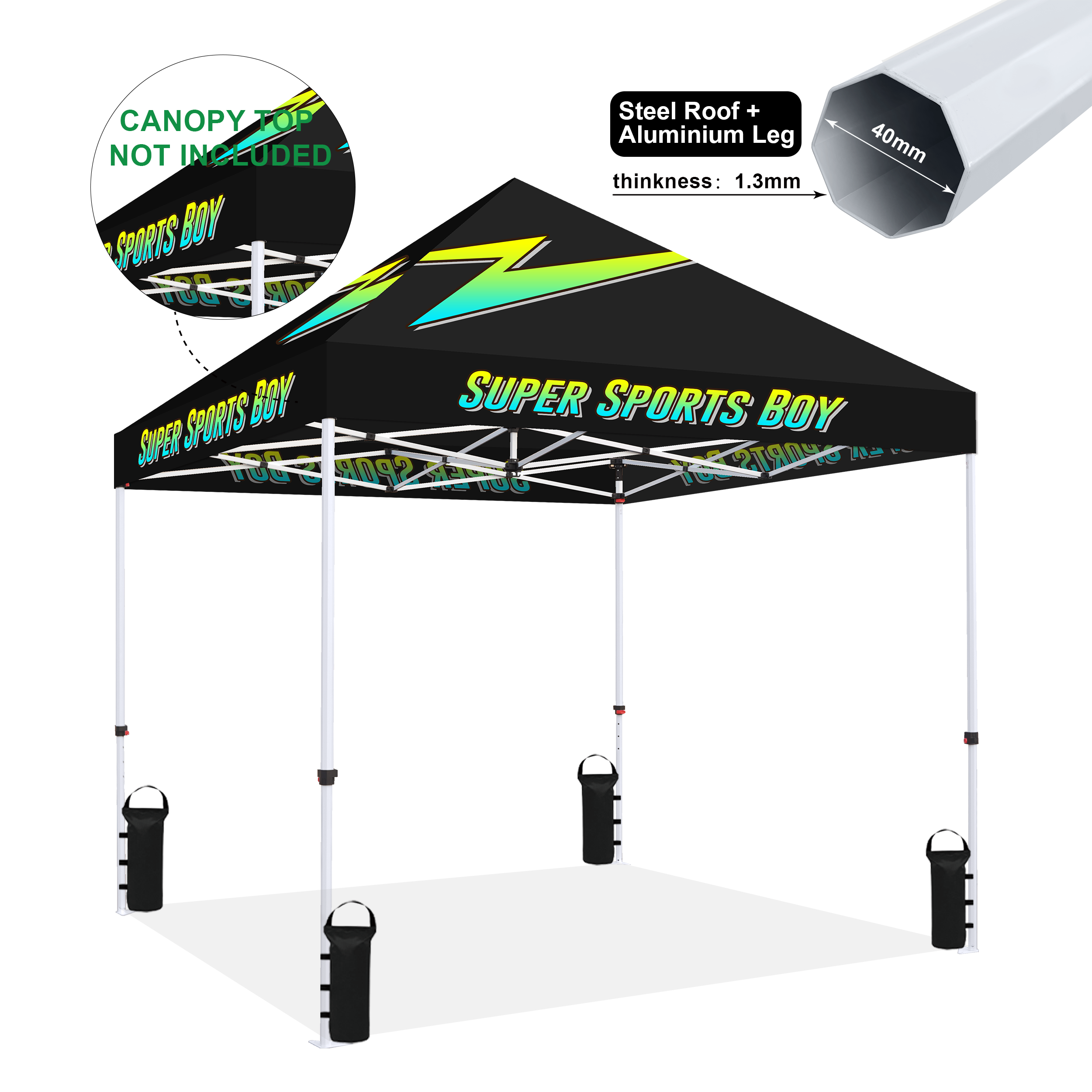 CROWN SHADES [M100SAL-CU] 10x10 Custom Tent – Complete Set with Frame & Canopy