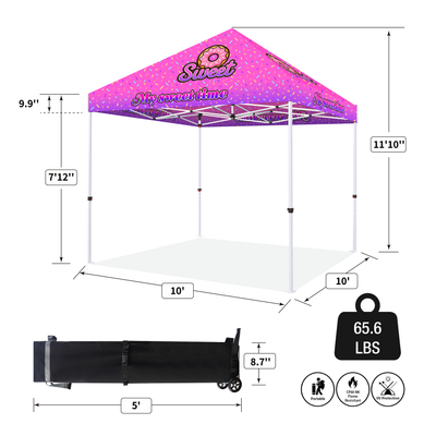 CROWN SHADES [M100-AA] Carpa personalizada 10x10 – Juego completo con estructura y toldo