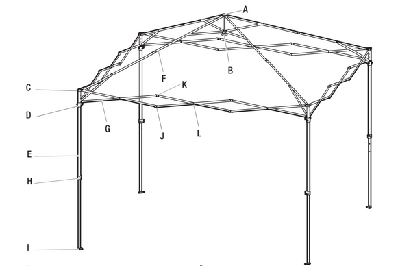 Pièces de rechange 10x10 pour auvent commercial modèle HPP100