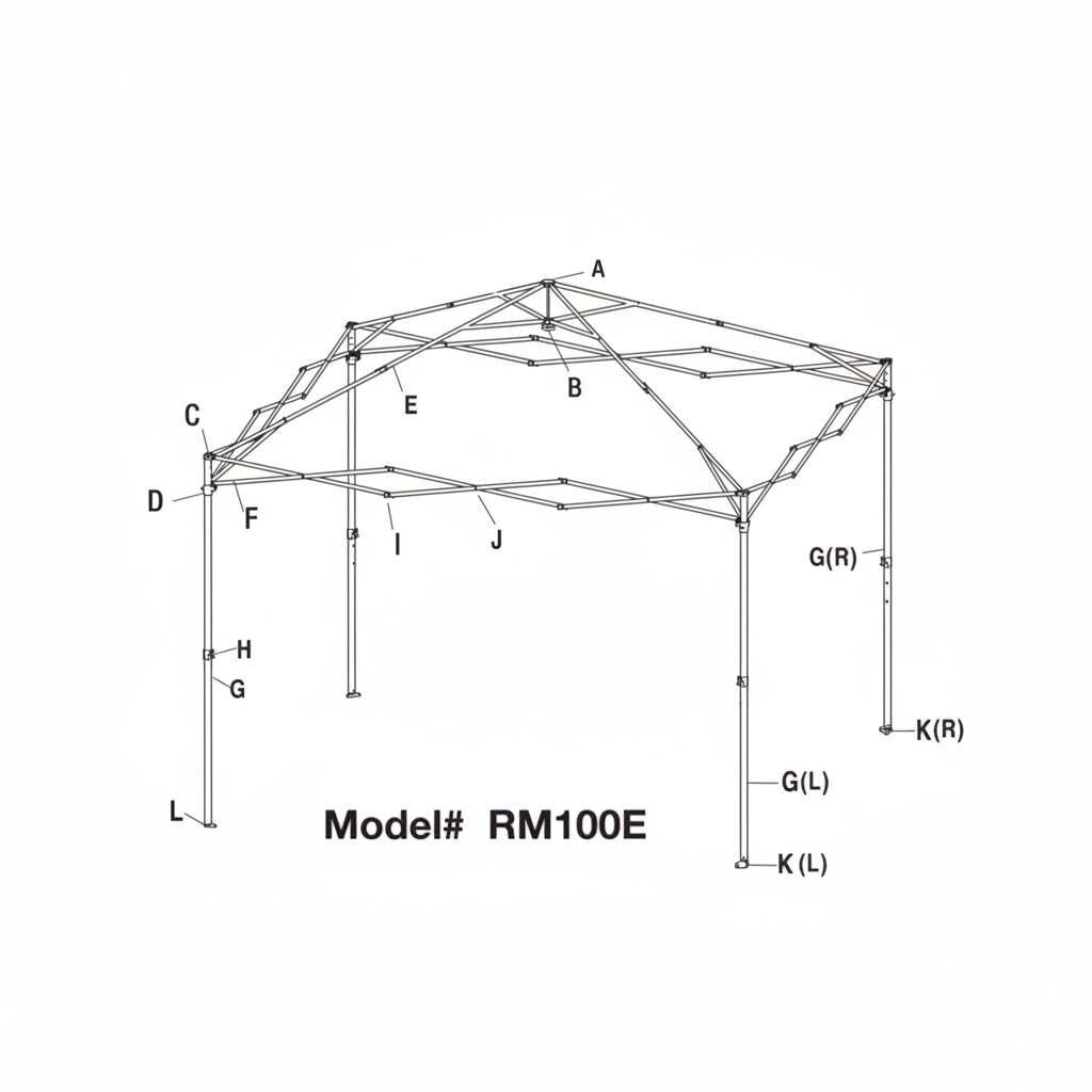 Replacement Canopy Top| 10'x10' Tonnelle| Modèle RM100E-B/G
