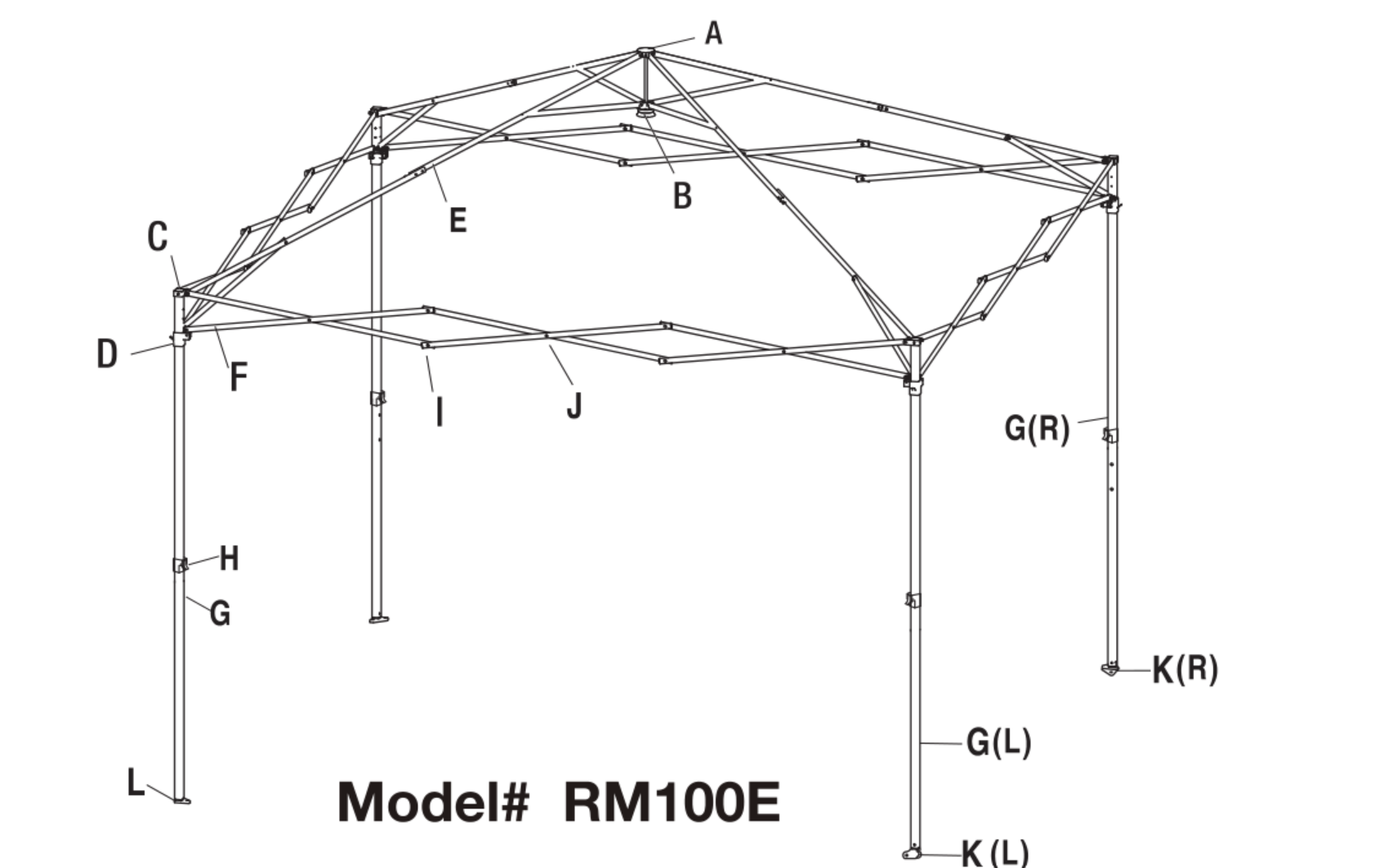 Tela superior de repuesto 10x10 para toldo modelo RM100E-B/G