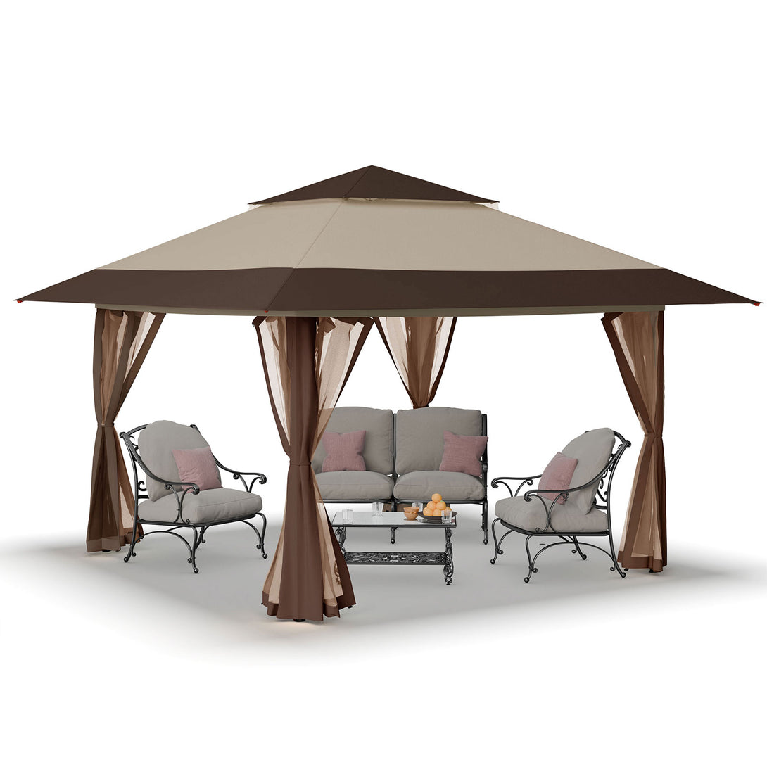 13x13 Pop Up Gazebo Canopy Tent - Outdoor Patio & Backyard Shelter
