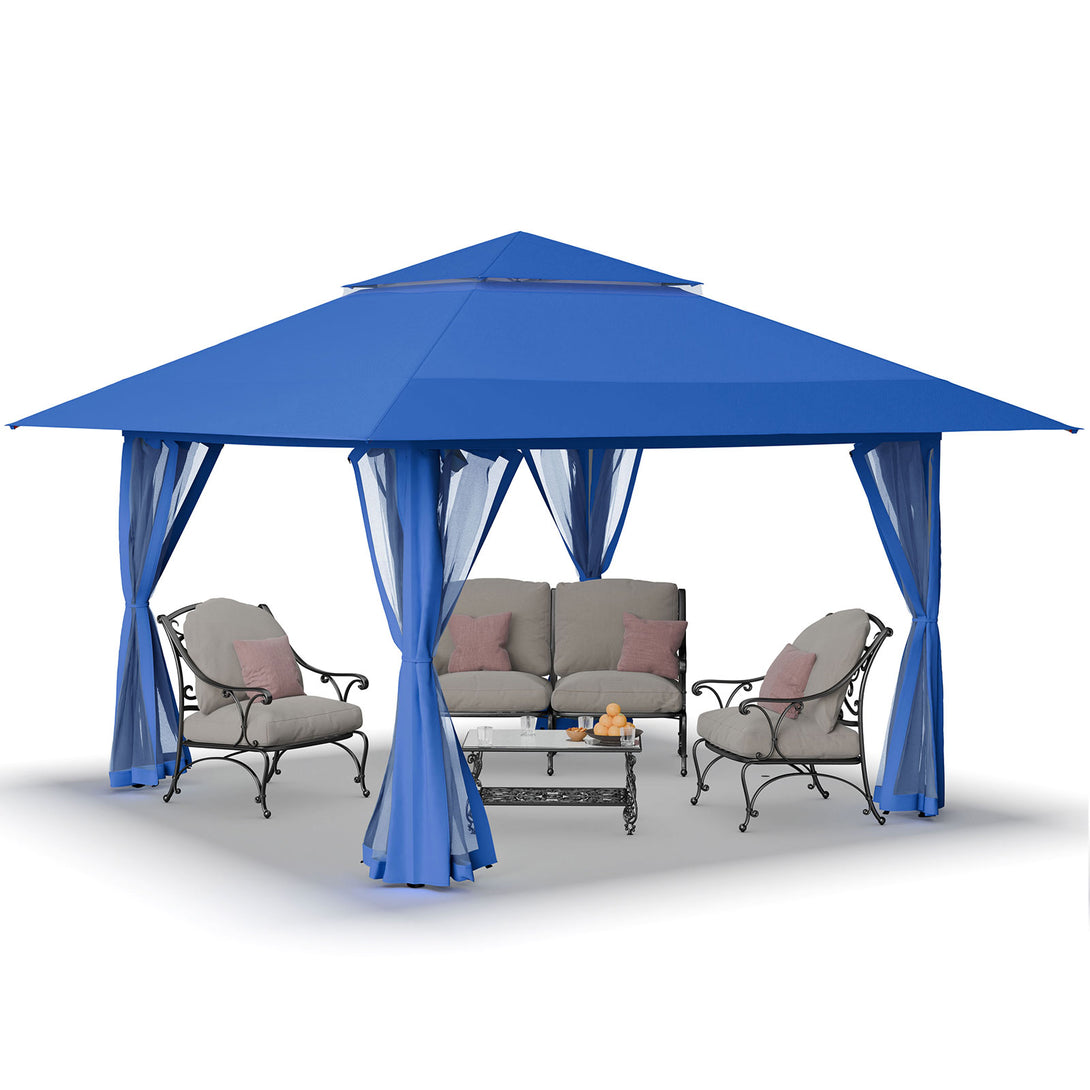 13x13 Pop Up Gazebo Canopy Tent - Outdoor Patio & Backyard Shelter