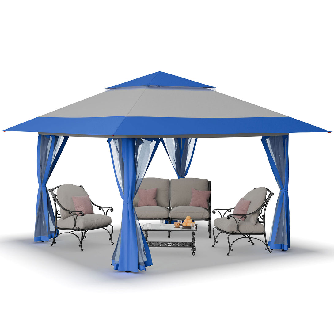 13x13 Pop Up Gazebo Canopy Tent - Outdoor Patio & Backyard Shelter
