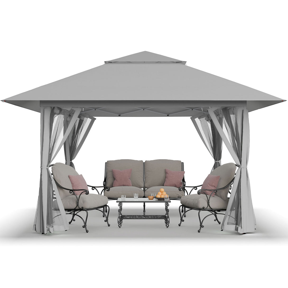 13x13 Pop Up Gazebo Canopy Tent - Outdoor Patio & Backyard Shelter