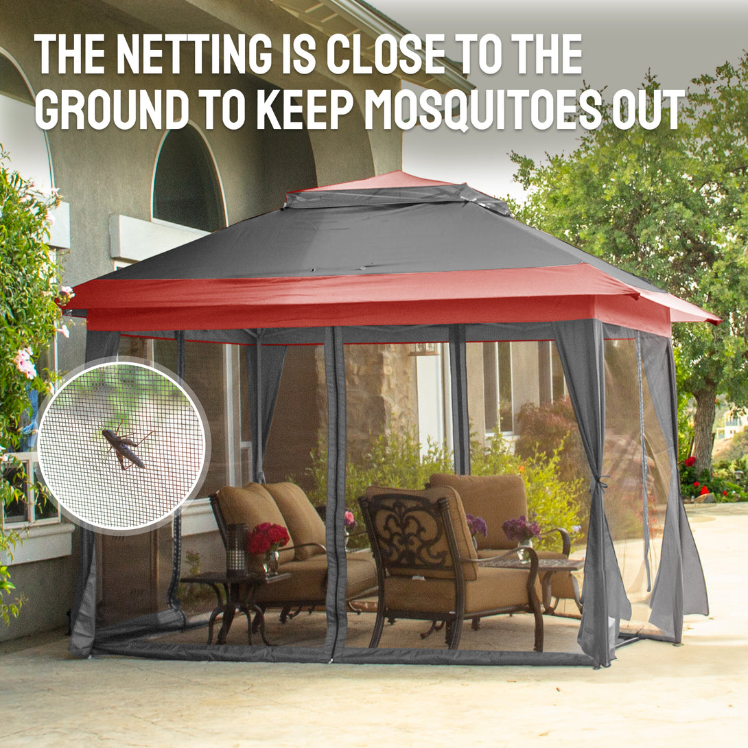 13x13 Pop Up Gazebo Canopy Tent - Outdoor Patio & Backyard Shelter