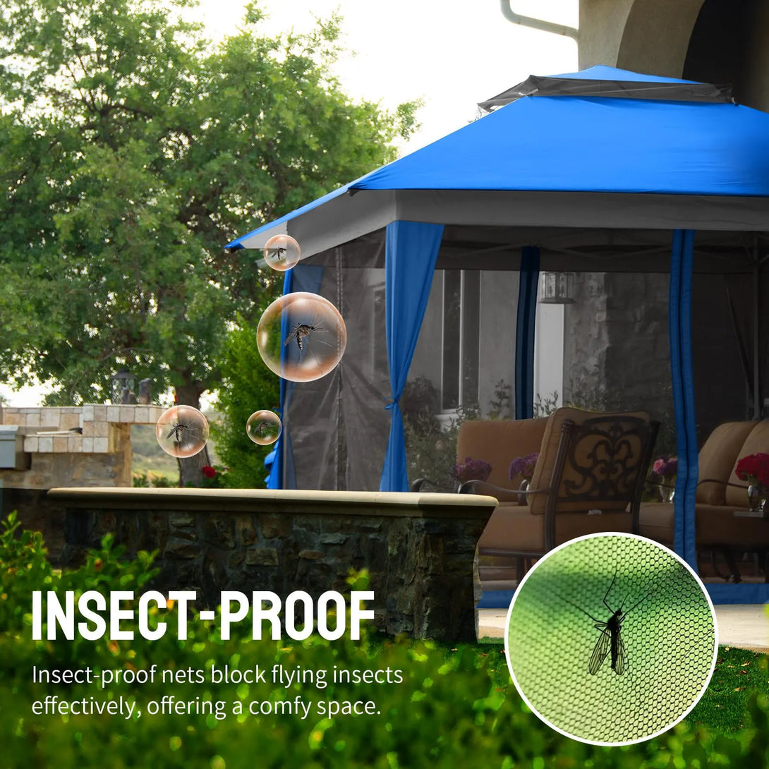 13x13 Pop Up Gazebo Canopy Tent - Outdoor Patio & Backyard Shelter