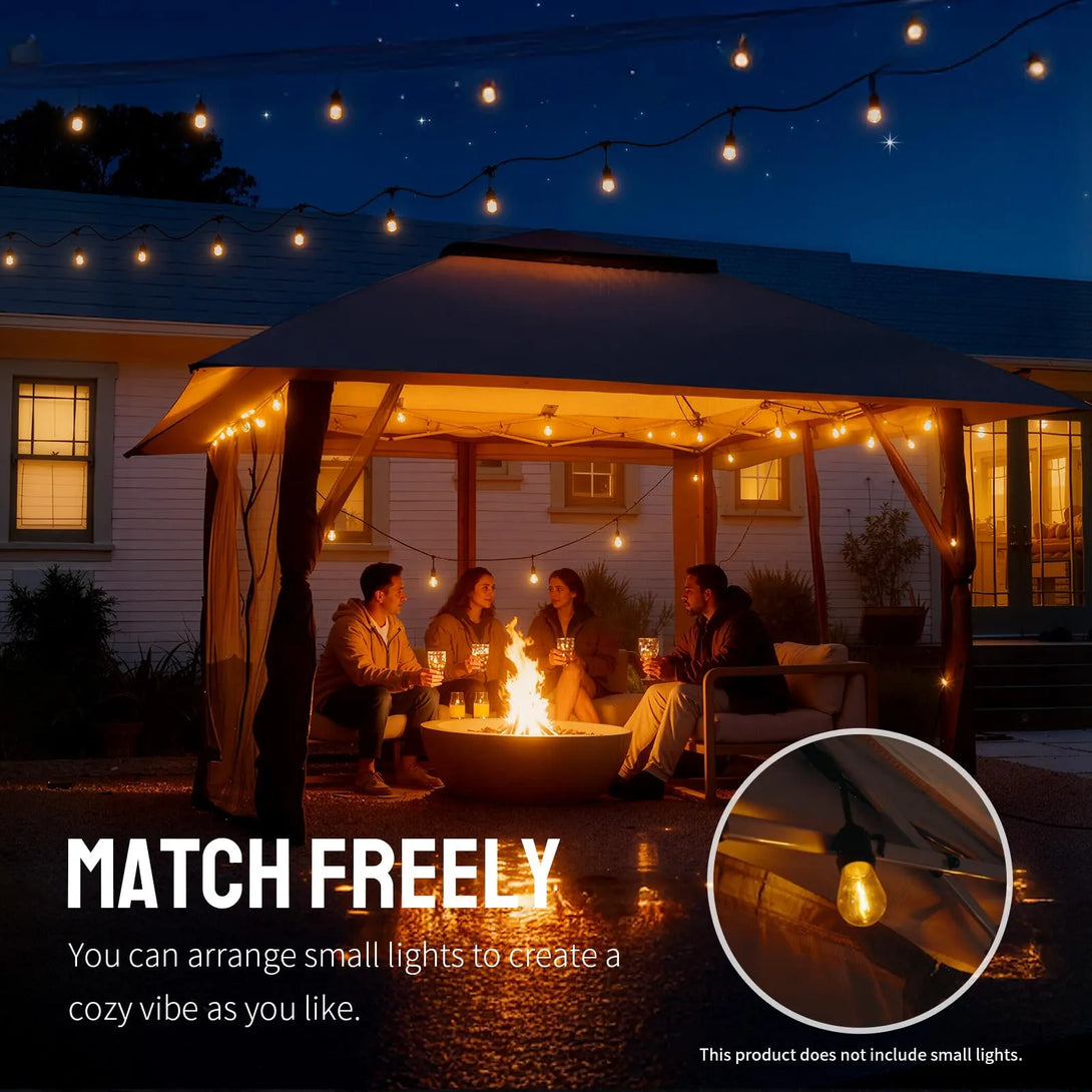 13x13 Pop Up Gazebo Canopy Tent - Outdoor Patio & Backyard Shelter