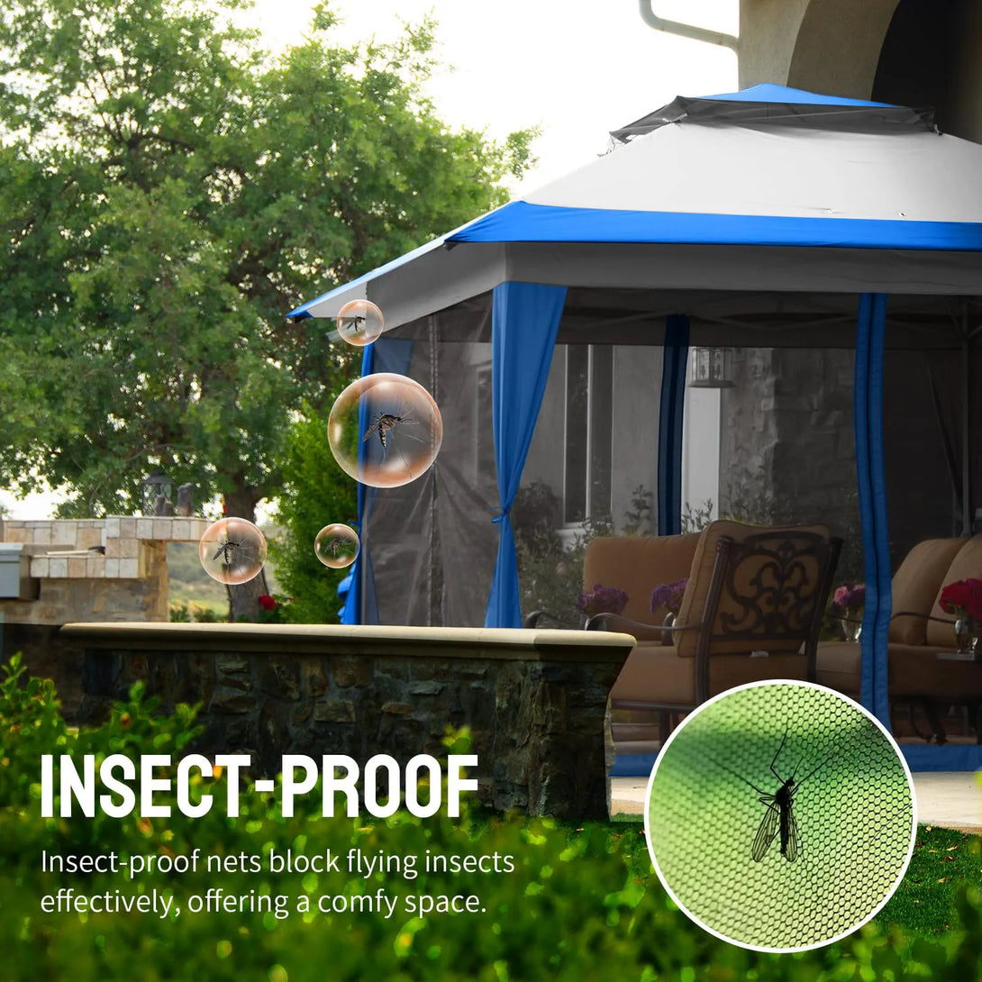 13x13 Pop Up Gazebo Canopy Tent - Outdoor Patio & Backyard Shelter