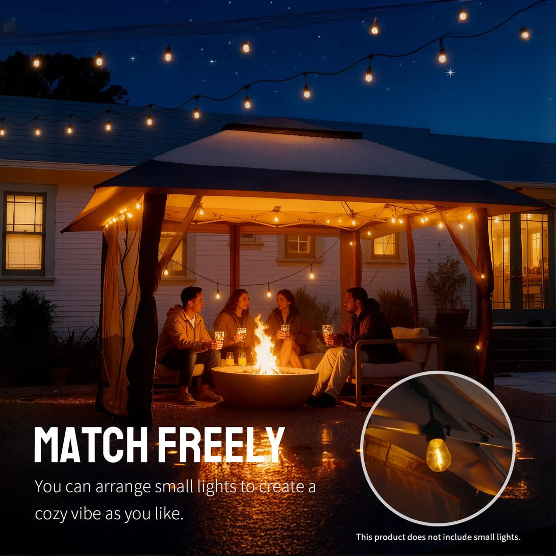 13x13 Pop Up Gazebo Canopy Tent - Outdoor Patio & Backyard Shelter