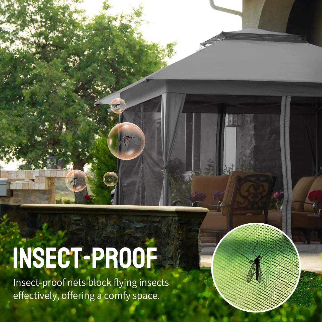 13x13 Pop Up Gazebo Canopy Tent - Outdoor Patio & Backyard Shelter