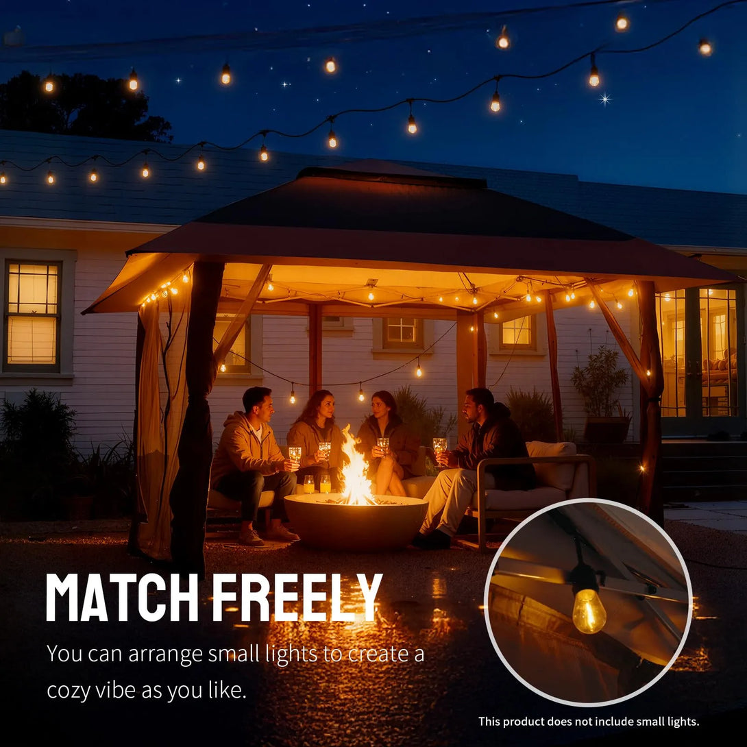 13x13 Pop Up Gazebo Canopy Tent - Outdoor Patio & Backyard Shelter