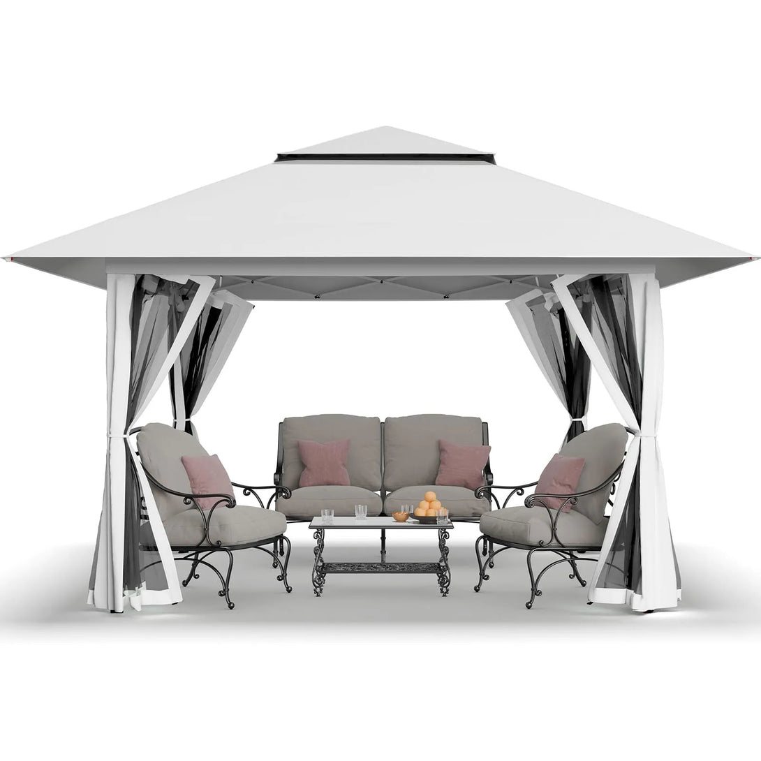 13x13 Pop Up Gazebo Canopy Tent - Outdoor Patio & Backyard Shelter