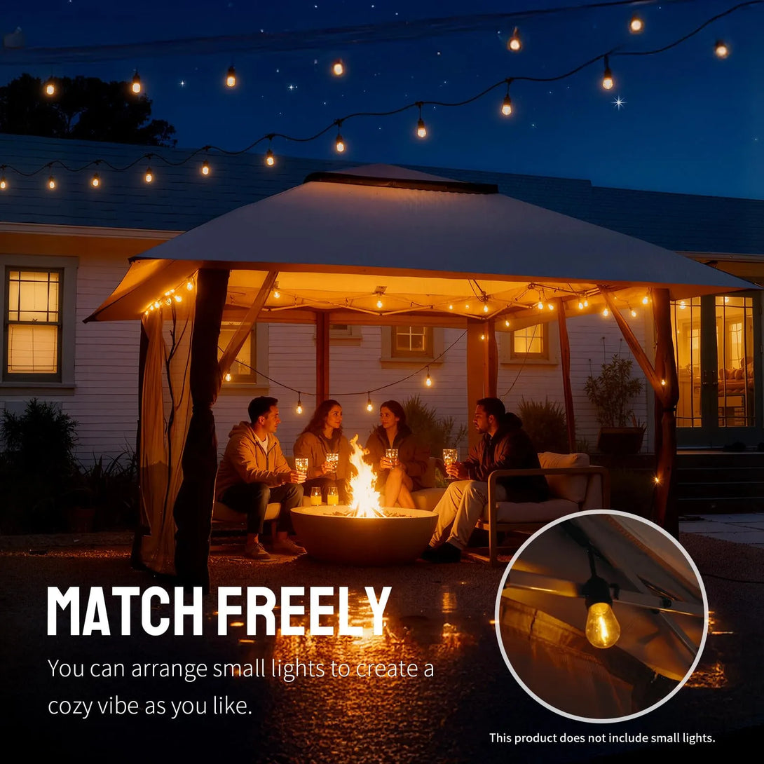 13x13 Pop Up Gazebo Canopy Tent - Outdoor Patio & Backyard Shelter