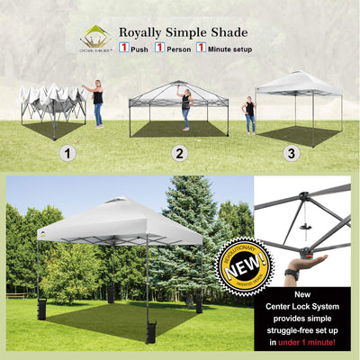 zelt vordach CROWN SHADES 10x10 Höhenverstellbares Pop-Up-Vordach für Strand und Veranstaltungen – Crown Shades