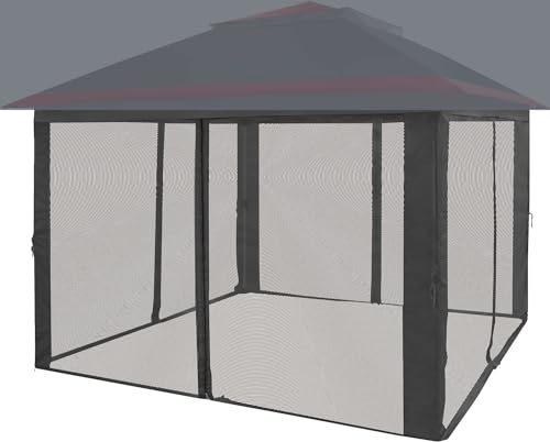 Crown Shades Universal 10' x 10' Gazebo Replacement Mosquito Nettings (4 Pieces Net Only,10x10)