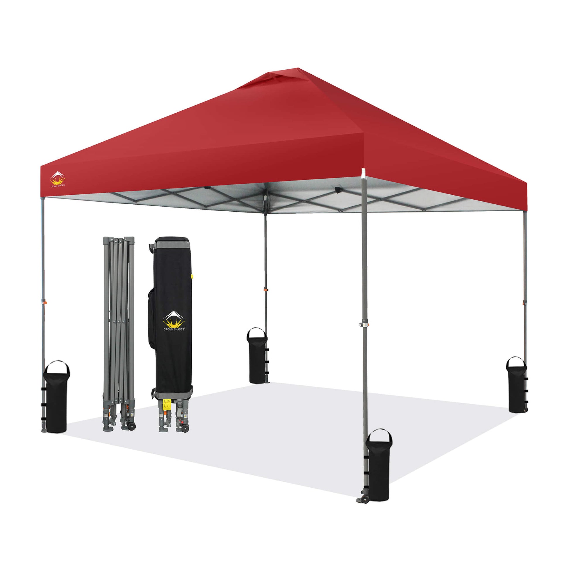 10x10 Adjustable Height Pop Up Canopy Red