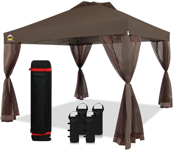 CROWN SHADES Pop up Canopy Including 4 Removable nettings