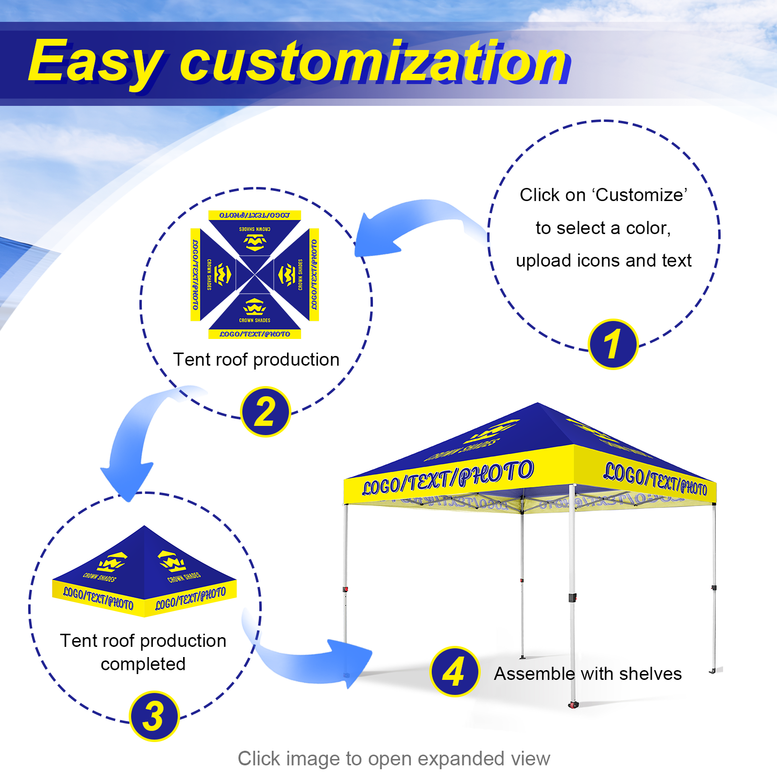 Tetto personalizzato CROWN SHADES – Compatibile con tutti i telai CROWN SHADES