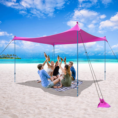 beach tent pop up CROWN SHADES Pop Up Beach Tent Sun Shelter UPF50+ With Sand Shovel, G Turquoise / 10x10 With 4 Poles