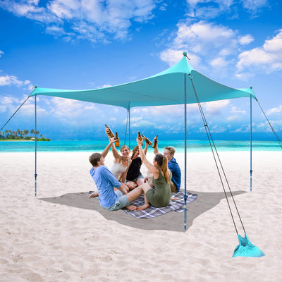 Refugio Solar de Playa 10x10 - Pala de Arena, Postes Telescópicos, Estacas para el Suelo - BT100, BT49