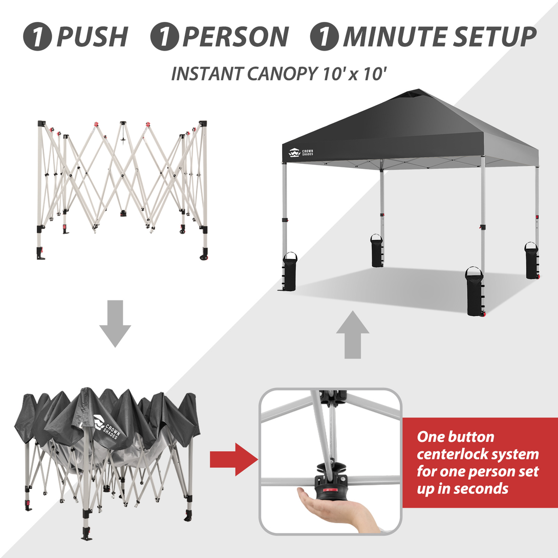 10x10 Pop Up Canopy - One Push Setup