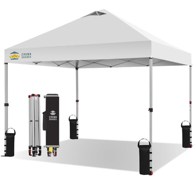 zelt auf rädern 10x10 Pop-Up-Überdachungszelt, patentiertes One-Push-Pop-Up-Zelt mit Tragetasche auf Rädern – Crown Shades