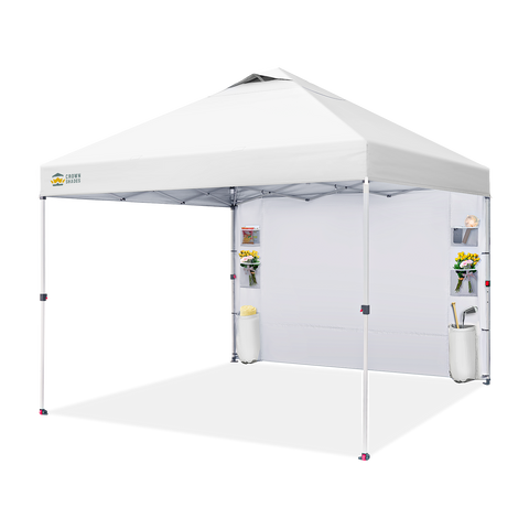 schnäppchen zelte outlet Baldachin-Zelt, 10 x 10 Zoll, Pop-Up-Überdachung, Schatten für den Außenbereich, mit Seitenwandtaschen, Aufbau durch eine Person, Mittelverriegelung – Crown Shades