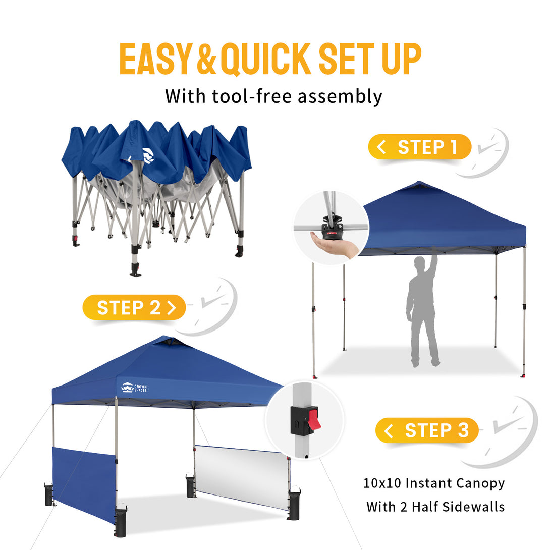 10x10 Pop Up Canopy & 2 Half Sidewalls