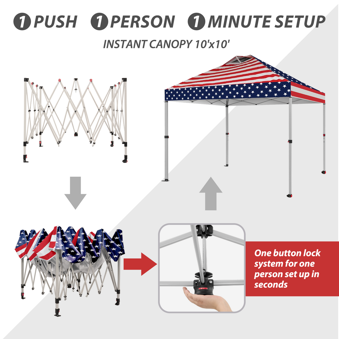 10x10 Pop Up Canopy - One Push Setup
