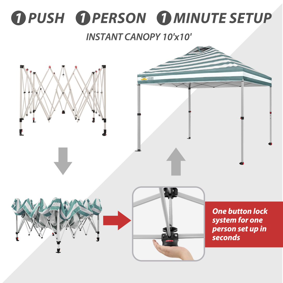 10x10 Pop Up Canopy - One Push Setup