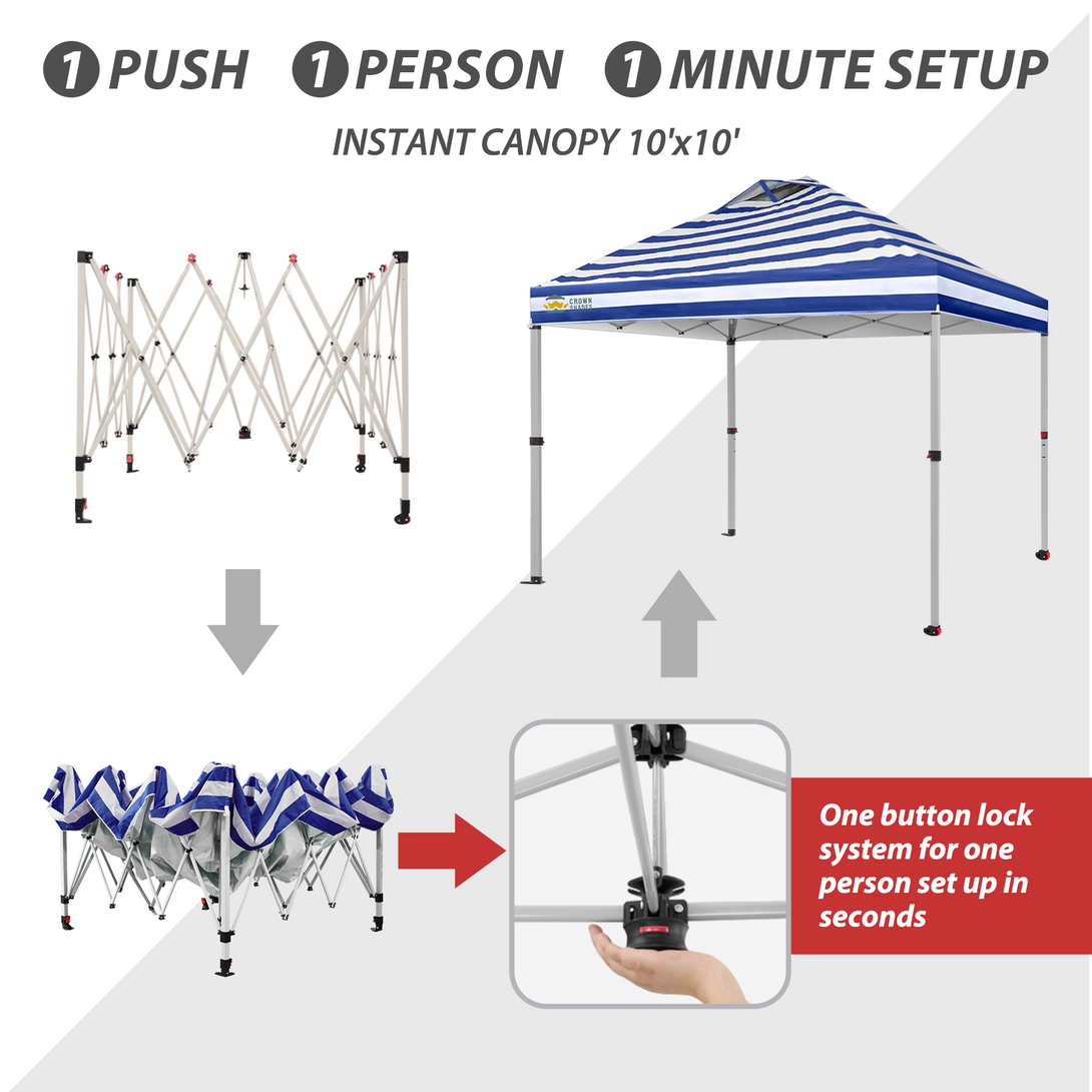 10x10 Pop Up Canopy - One Push Setup