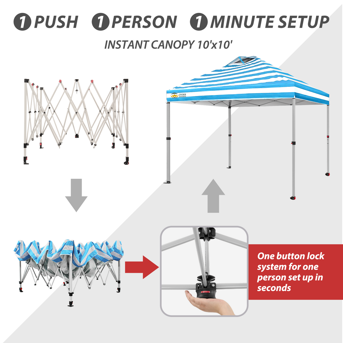 10x10 Pop Up Canopy - One Push Setup