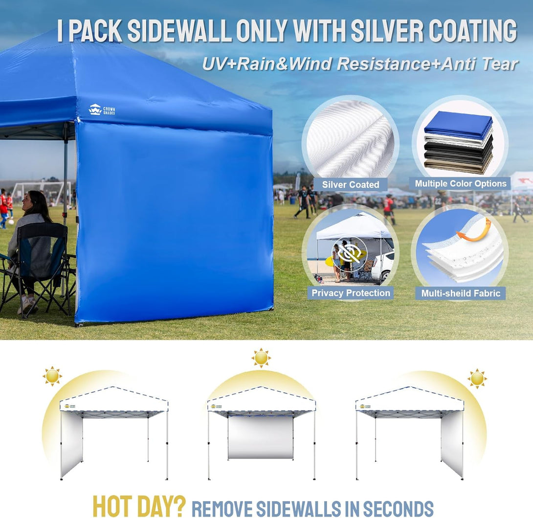 10x10 SunWall Silver Coated for Pop up Canopy