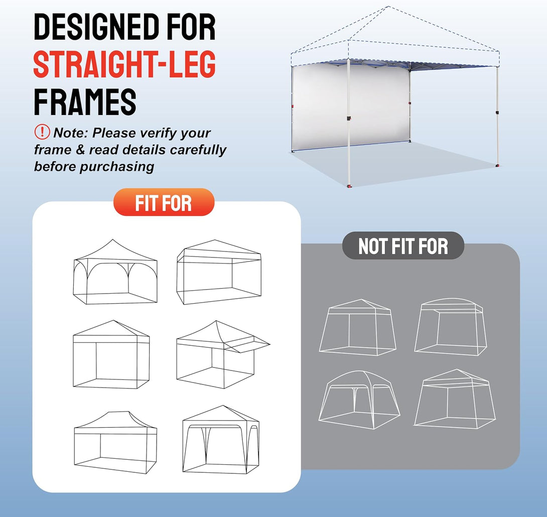10x10 SunWall Silver Coated for Pop up Canopy