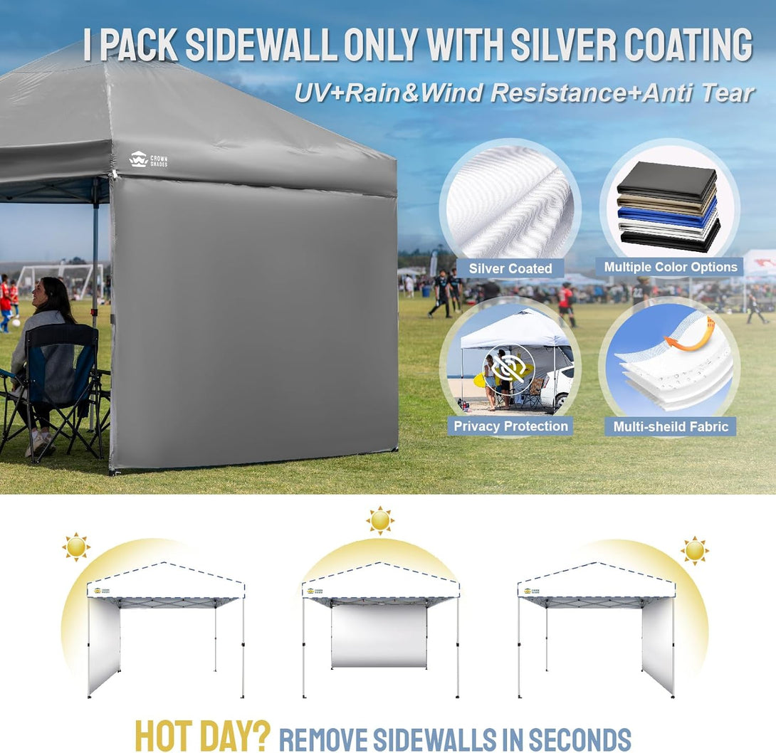 10x10 SunWall Silver Coated for Pop up Canopy